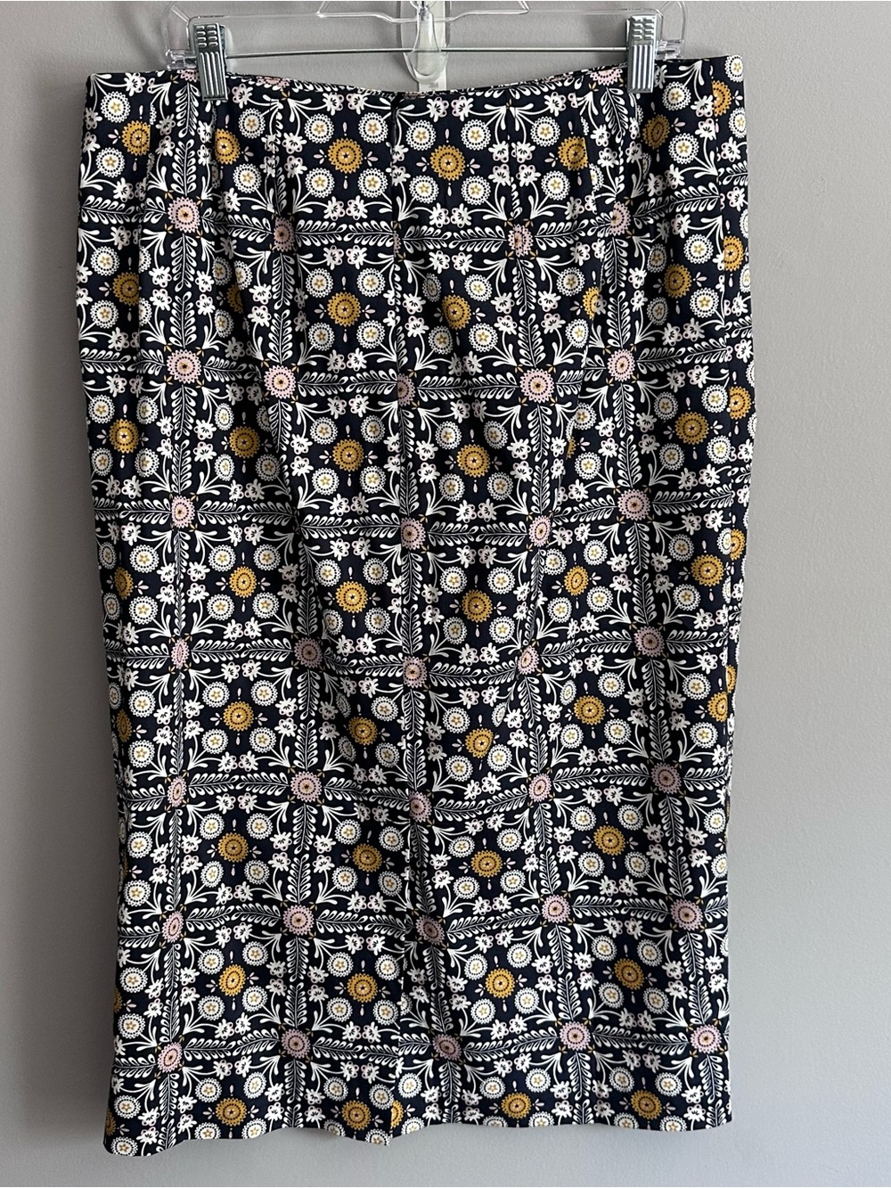 Boden Women’s Floral Long Pencil Skirt Navy Multicolor US 14 UK 18